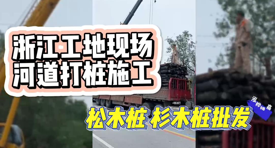 木樁廠家承接松木樁、杉木樁工地施工與批發(fā)視頻